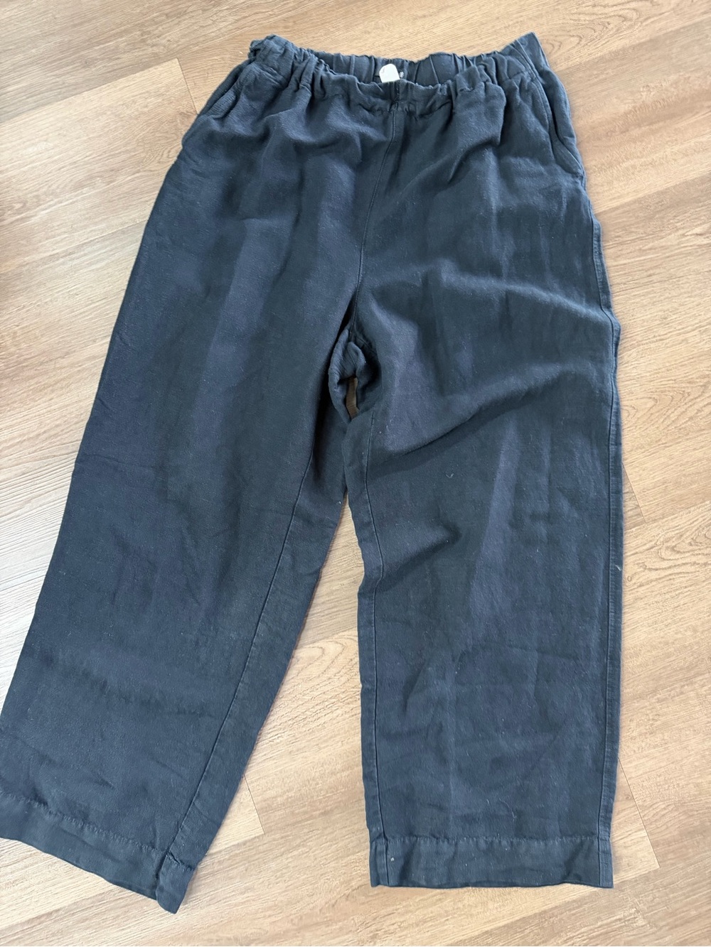 Madewell Linen Blend Wide Leg Pull On Pants Sz S